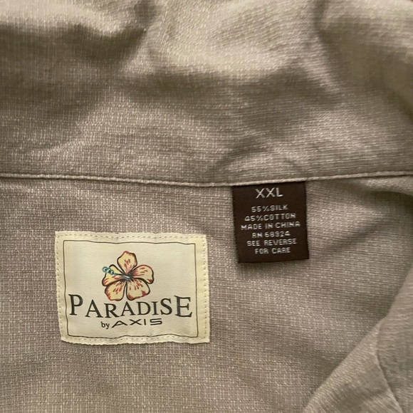 Paradise by Axis Beige button down shirt 2XL - Picture 8 of 12